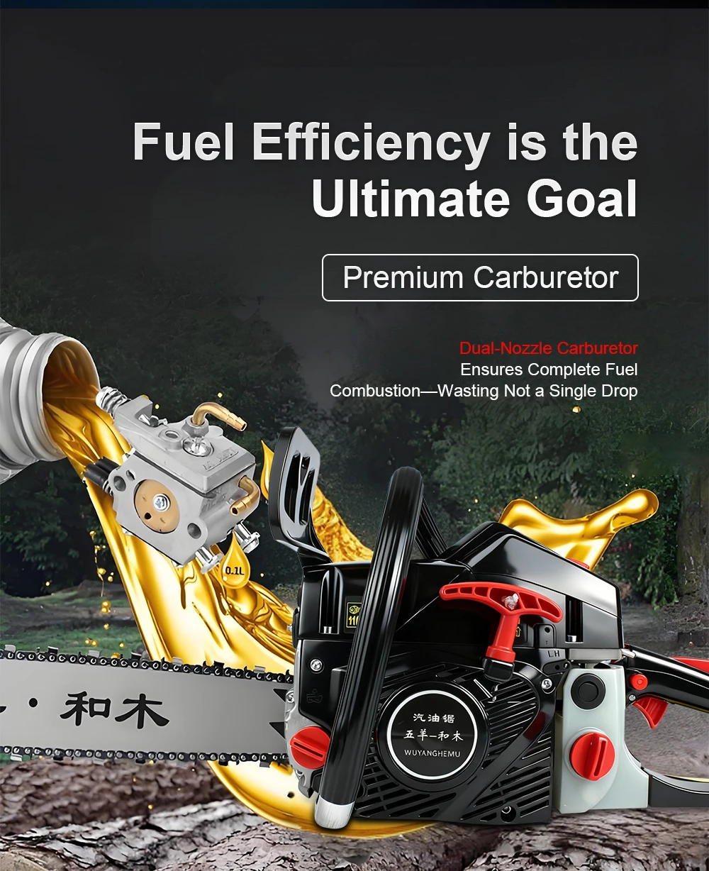 4800W Gasoline Chain Saw Handheld Gasoline Logging Saw Chainsaw High Power Gasol