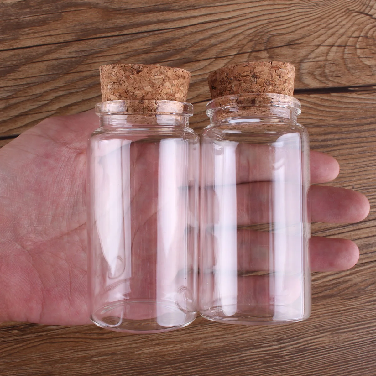 2pcs 120ml 47*90mm Glass Candy Bottles with Cork Lids Spice Jars Wishing bottles Storage Bottles Pill Container DIY Crafts