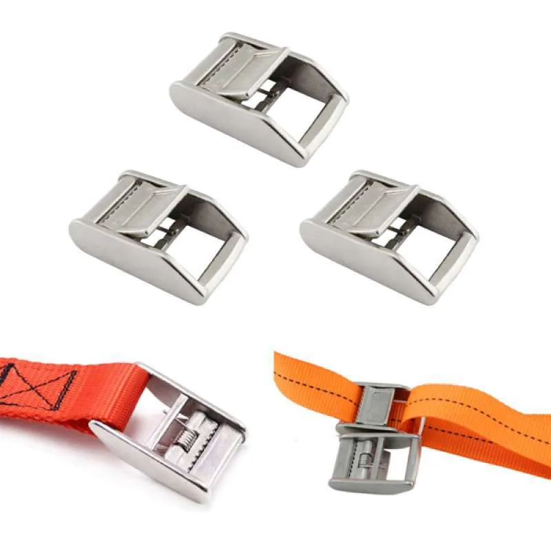 Lot De 2 Sangles D'Arrimage à Cliquet En Acier Inoxydable 25 Mm - Capacité 500 Kg, Pour Kayak, Bagages Toit