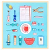 Doctor Toys for Children Set Kids Wooden Pretend Play Kit Games for Girls Boys Red Medical Dentist Medicine Box Cloth Bags Gifts 3