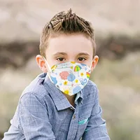 5pcs N-95 Children'S Rainbow Printed Outdoor Prevention Fish Mask Face  Cubre Bocas Desechables Disposable Mouths Covers 1
