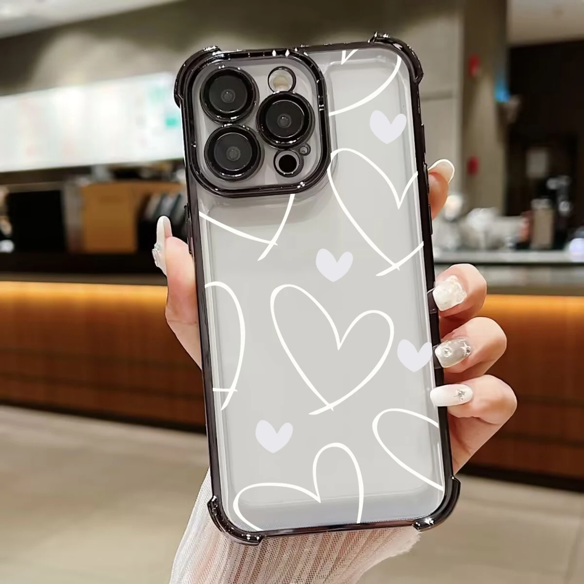 Love Heart Transparent Soft Phone Case