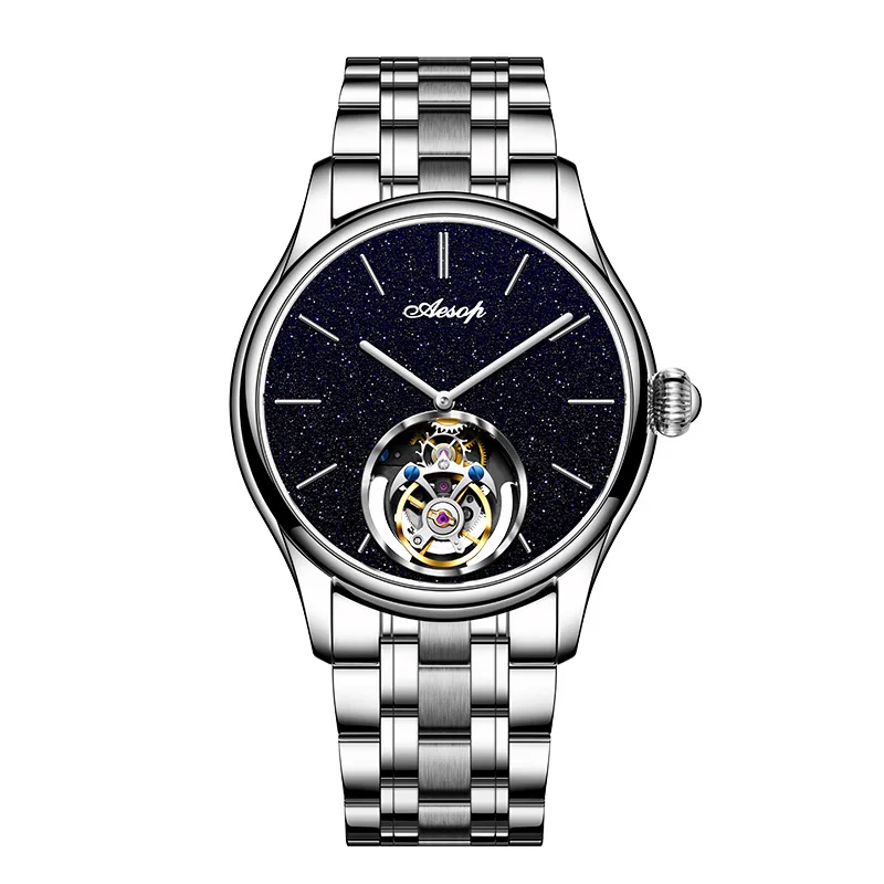 Aesop Fyling Tourbillon Mechanical Watch for Men Skeleton