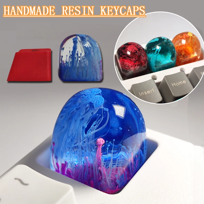 

For Cherry Mx Switch Mechanical Keyboard Keycaps Translucent Personality 1u Resin Keycaps Free R4 ESC Keys