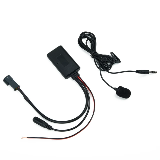 Adaptateur Audio de Voiture avec Bluetooth 5.0, AUX Complet 10 Broches,  Accessoires pour BMW E46, E39, E38, E53 avec Micro Sans Main