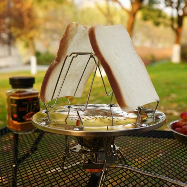 Support de cuisson portable pliable en acier inoxydable pour camping, barbecue, pique-nique et randonnée 1