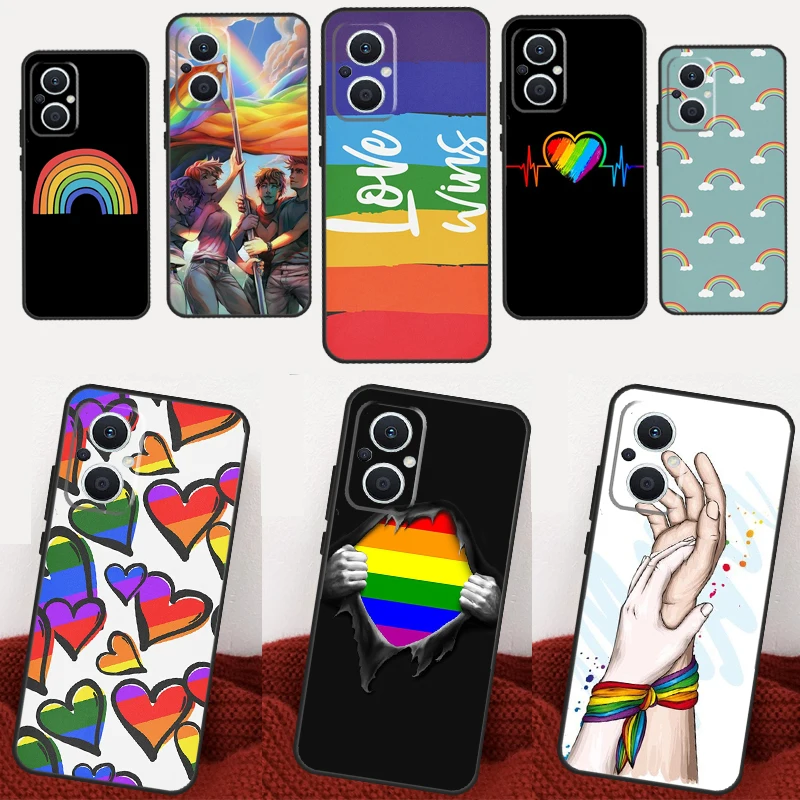 Custodia Lgbt Pride Rainbow Per Oppo Reno 7 6 8 Lite 2 3 4 5 Z 8T Oppo Find X3 Lite X2 Neo X5 X6 Pro Cover Posteriore