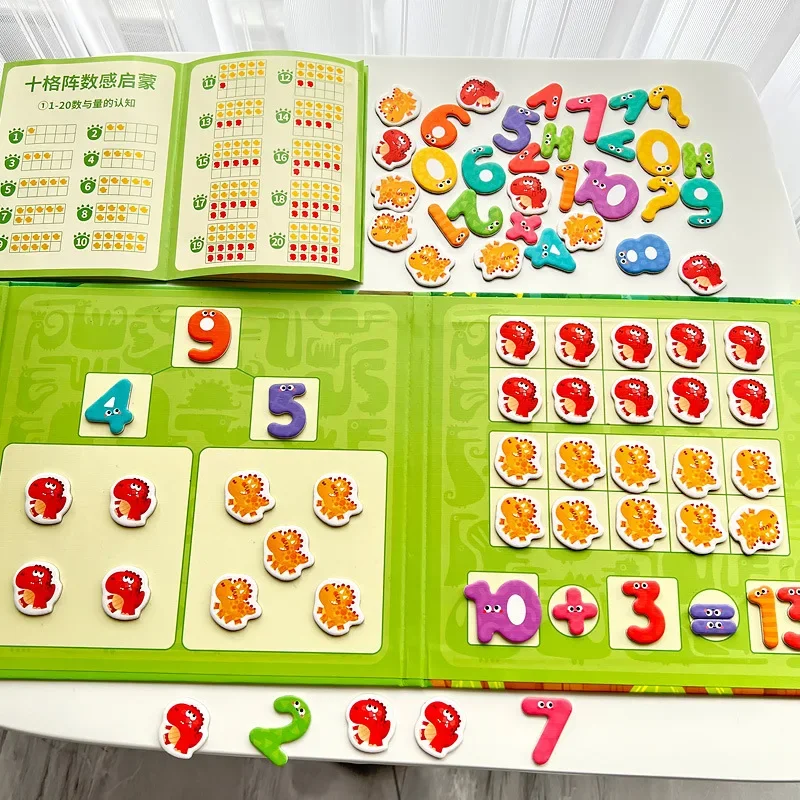 Magnetic math addition and subtraction teaching aids for children, digital decomposition training, math toy,early education