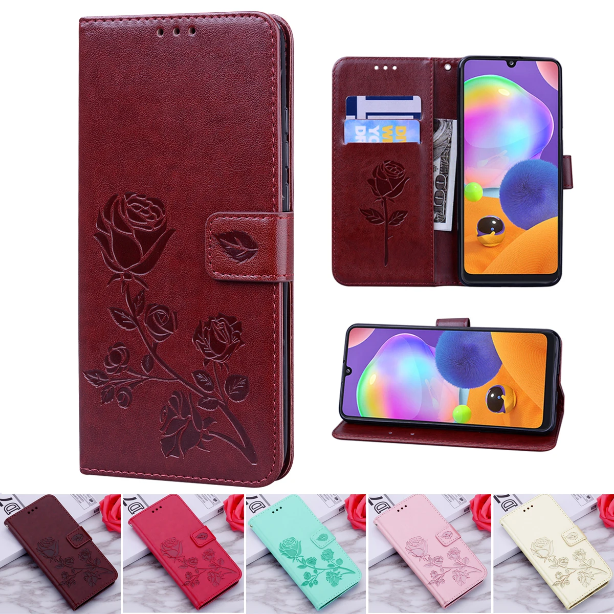 Custodia In Pelle Rosa Per Samsung Galaxy S3 S4 S5 S6 S7 Edge S8 S9 S10 Plus S21 Ultra S10 Lite Fe S20 Fan Edition S10E Flip Cover