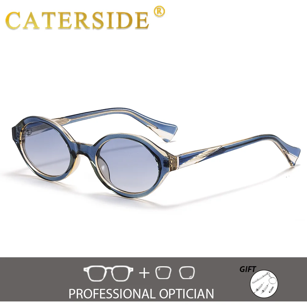 CATERSIDE Retro Herren-Sonnenbrille mit ovalem Rahmen, verschreibungspflichtige Brillen für Damen, Outdoor-Brille für Kurzsichtigkeit, Weitsichtigkeit, Hip-Hop-Brille – Detail 6