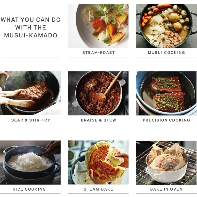 Description Picture 4 of itemVermicular Musui–Kamado (RICEPOT) | Cast Iron Induction Cooker  Precision Multicooker | Japanese Rice Cooker  Slow Cooker