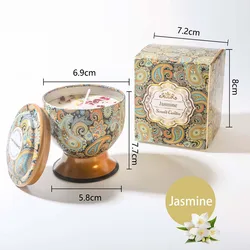 Elegant Floral Scented Candle Box - Rose & Lavender Fragrance (Jasmine)