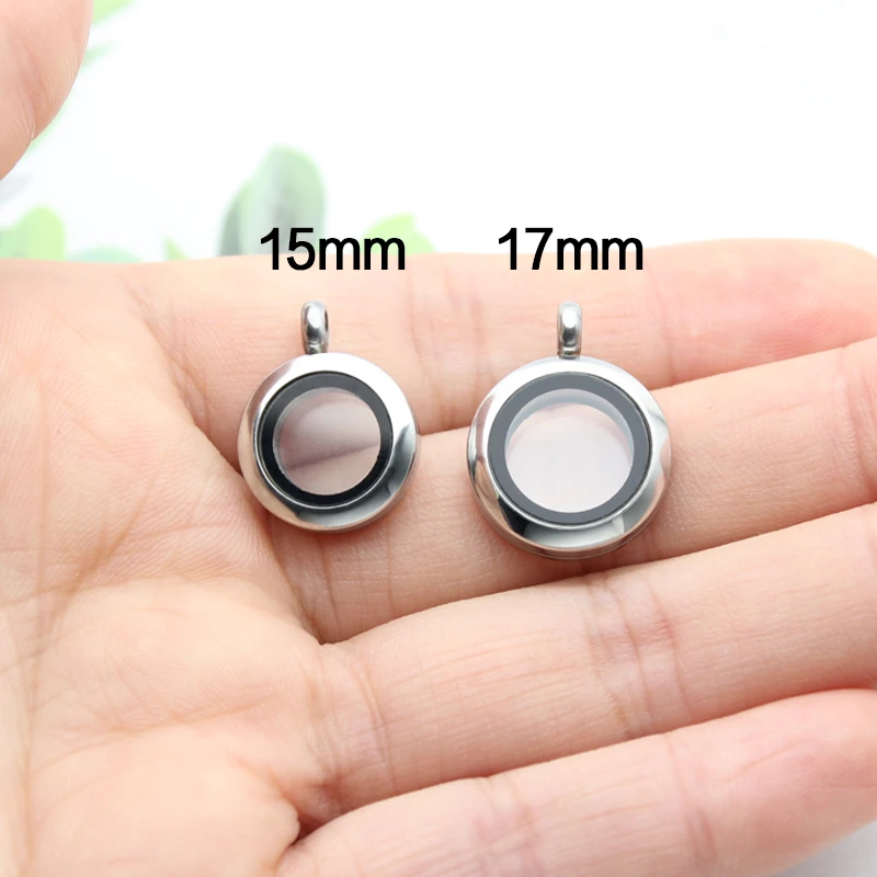New 15mm/17mm Floating Living Memory Lockets Pendant Steel Jewelry Gifts Can Put In Charms Mini - Pendants - AliExpress