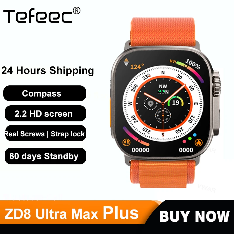 ZD8 Ultra Max Plus 49mm Relógio Inteligente Mulheres Série 8 1:1 Caso ...