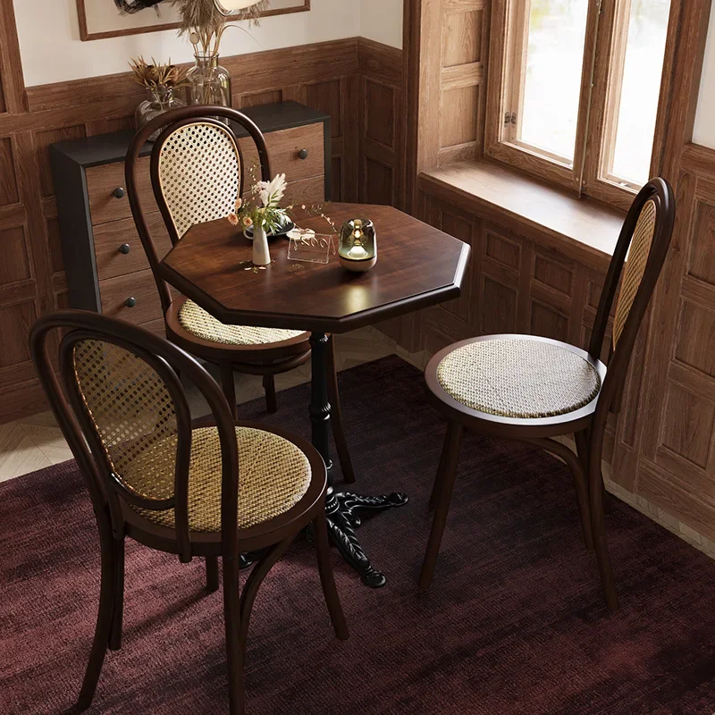 Bar Table Chair Solid Wood Retro Combination
