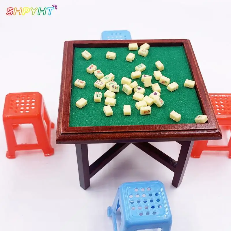 Miniatures Dollhouse Furniture Mahjong Set Miniature Miniature