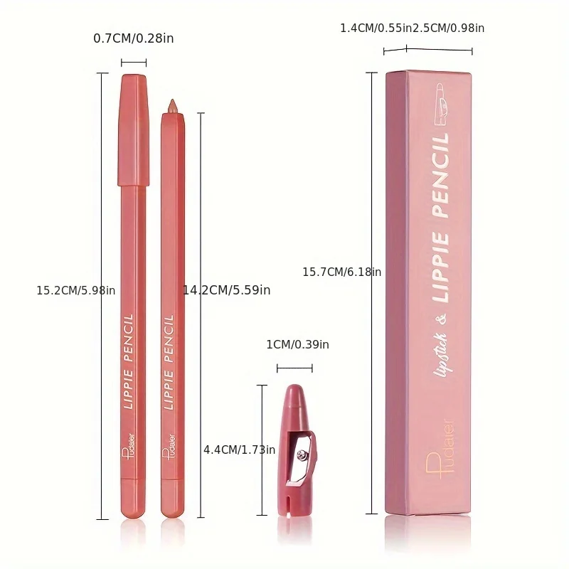 Matte Nude Lip Liner Pencil Set  Non-Smudging Crayon with Sharpener, Mixed Color System for Perfect Lip Contouring 4