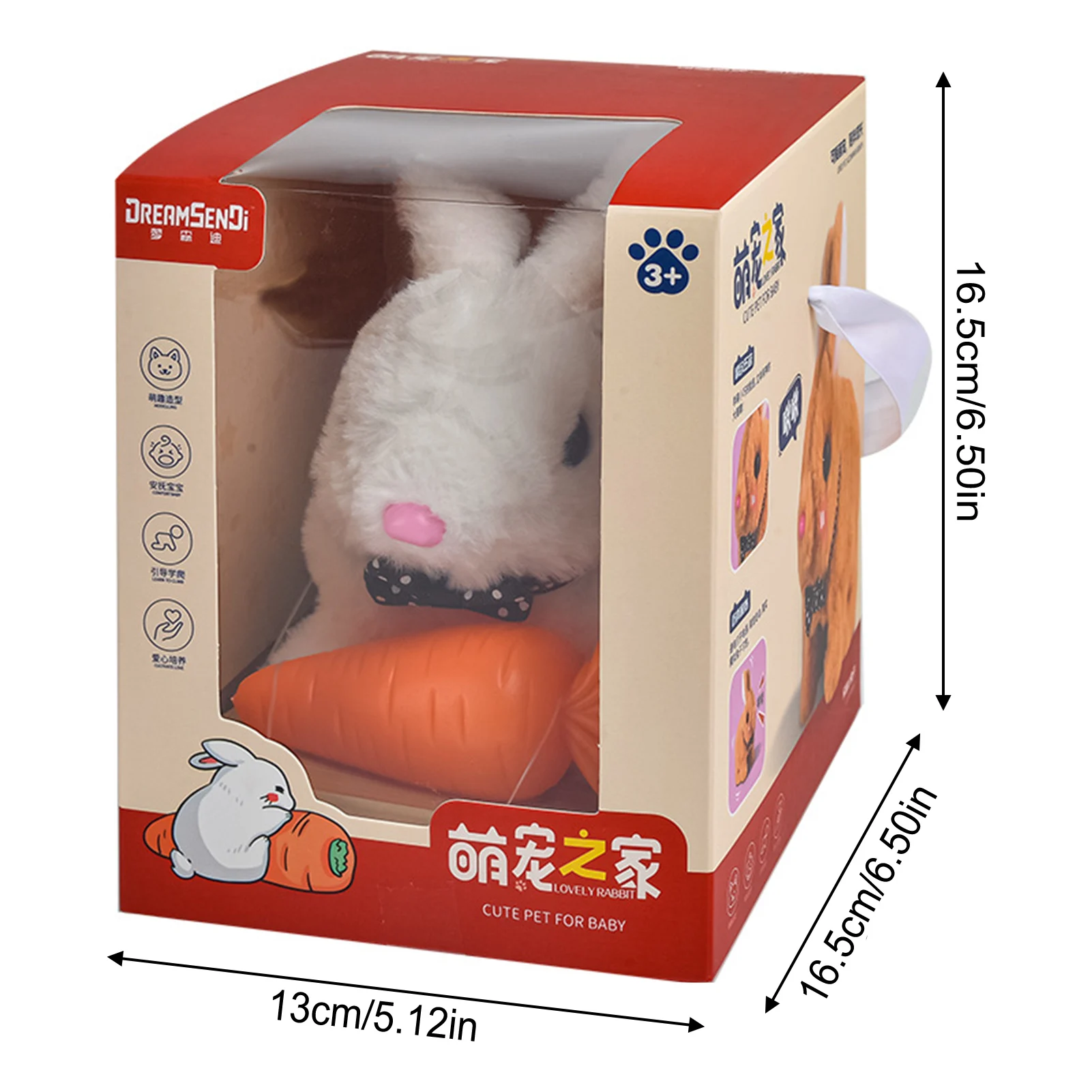 My Realistic Bunny Toy Plush Rabbit Interactive Toy Simulation Bunny with Sounds and Movements Easter Birthday Gift for