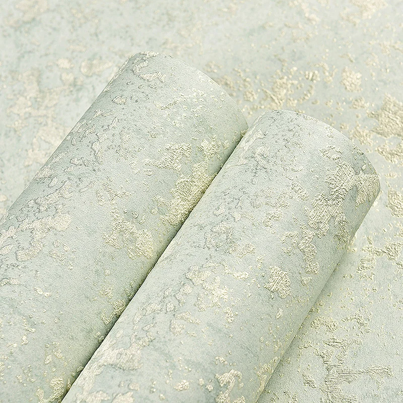 วอลเปเปอร์สีขาว 53 ซม. x 9.5 ม. ลายโมเดิร์นมินิมอล 3 มิติ ดินเบา สีเขียวอ่อน ไม่ต้องใช้กาว วอลเปเปอร์แบบไม่ทอ 1