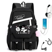 MINISO Kuromi Melody Joint Peripheral Backpack Female Cute Elementary School Students Junior High School Bag Mochila 2