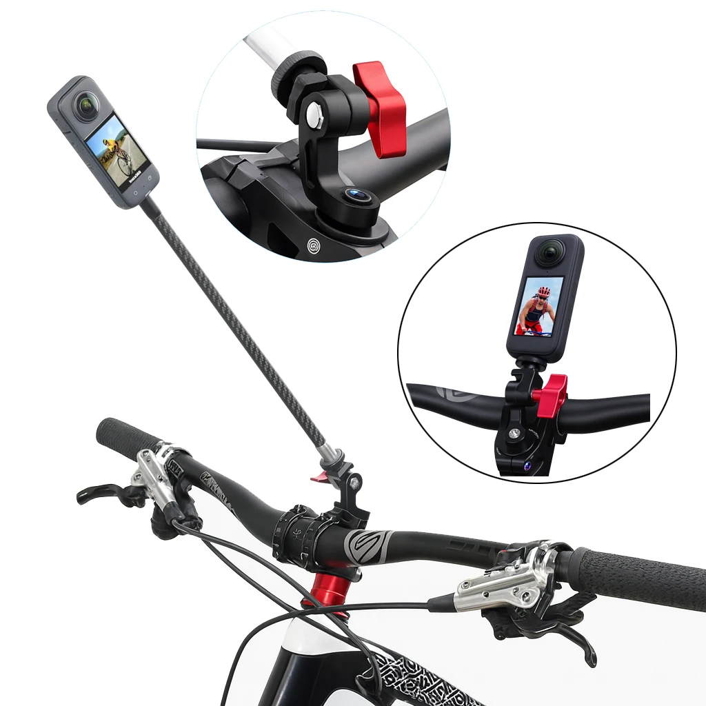 Bike Headset Cap Mount for Insta360 X5 X4 X3 ACE PRO 2 with Carbon Fiber Selfie Stick Bowl Group Cover Holder