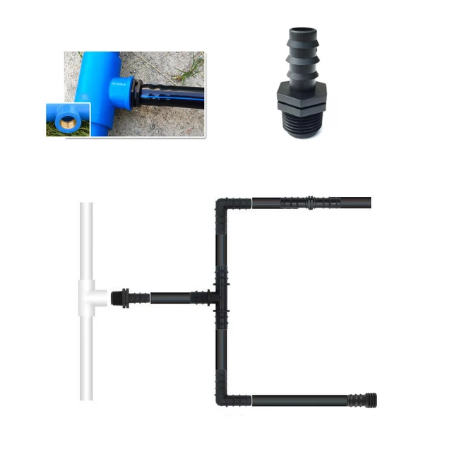 20 Mm 3/4 "Pe Csőcsatlakozók Kerti Vízi Csepegtető Öntözőcső Cső Tömlő Csatlakozó Öntözési Rendszer Ízületek Póló Könyök Dugó 2Pcs - Image 2