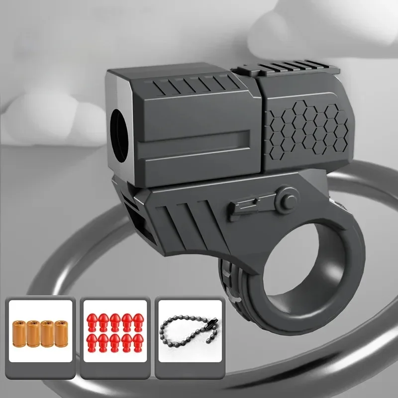 Fidget Toy Mini Gun Shell Ejected Can Launch Decompression EDC Finger Ring Pistol Fidget Spinner Ratchet Anxiety Stress Relief Toy Guns