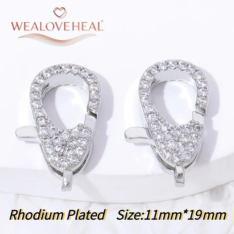 Modischer Zirkon-Blumen-Verschluss, 18K Vergoldeter Messing-Metallverschluss für DIY Handgemachte Schmuckherstellung Zubehör – Detail 35