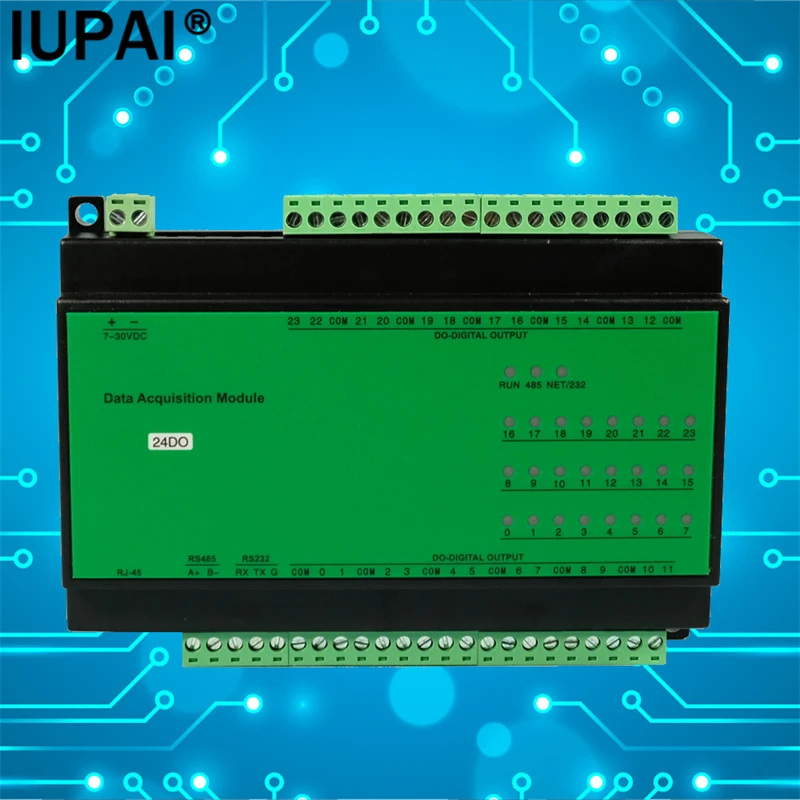 

24DO 24-way Normally Open Relay Control Module RS485 Interface Modbus RTU Protocol IO Module 5A250V Industrial Controller