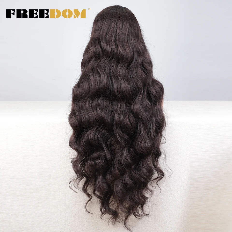 Lace Wigs Synthetic Wigs Womens Synthetic Wigs For Black Women Super Long Body Wavy Side Part Lace Wig Brown Ombre Blue Cosplay Wigs Heat Resistant