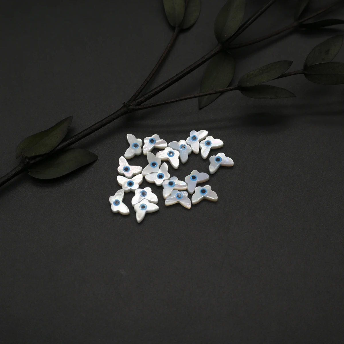 20Pcs Blue Demon Eyes Beads Natural Shell Evil Eye Butterfly Shape Beads Handmade Jewelry Making Bracelet Necklace Charms