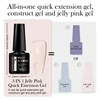 MEET ACROSS 6Pcs/Set Jelly Nude Pink Black Quick Extension Gel Nail Polish Transparent Finger Prolong Construction Nail Art Gel 6