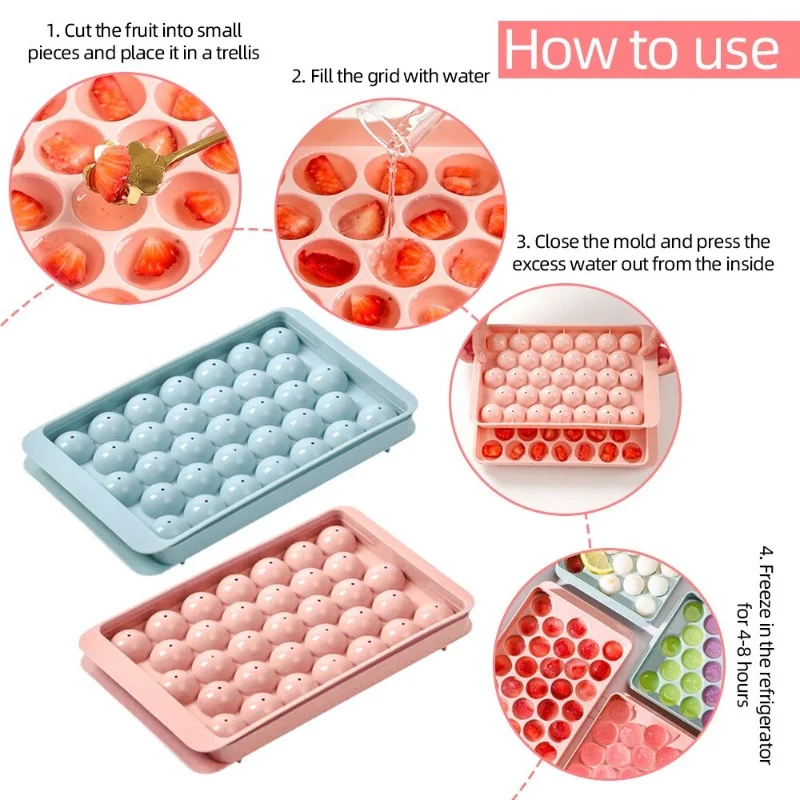 33 Ice Boll Hockey PP Mold Frozen Whiskey Ball Popsicle Ice Cube Tray Box Lollipop Making Gifts Kitchen Tools Accessories 5