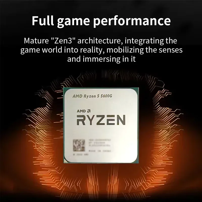 AMD 라이젠5 R5 5600G 데스크탑 게이밍 CPU 6코어 12스레드 3.9GHz 기본 속도 최대 4.4GHz 부스트 65W 언락 AM4 소켓 쿨러 미포함