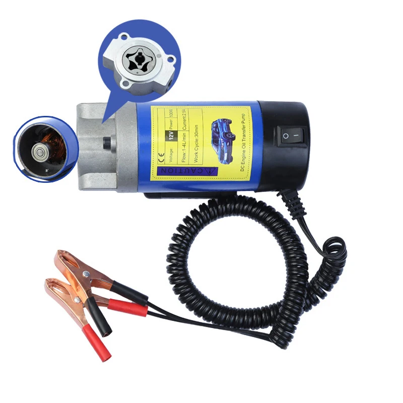 oil transfer pump 12V 100W Electric Oil Transfer Pump Portable 1-4L/min Oil-changes Equipment Automobiles Fuel Pump for Car Motorcycles Boat