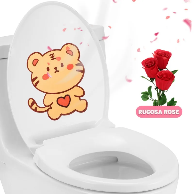 1/5PCS Toilet Deodorant Sticker Cartoon Animal Felt Flower Fragrance Sticker Bathroom Toilet Sink Odor Removal Decorative Poster
