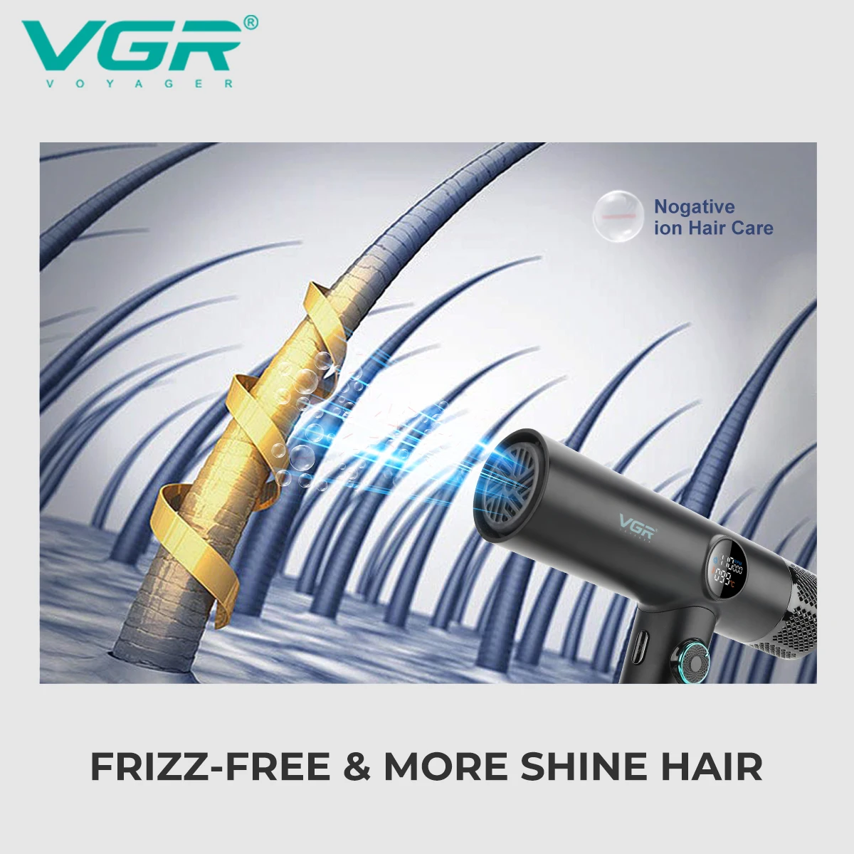 VGR Leafless Hair Dryer Professional Blow Dryer Brushless Motor 110000 RPM Suitable for Home Salons Powerful Hair V-401