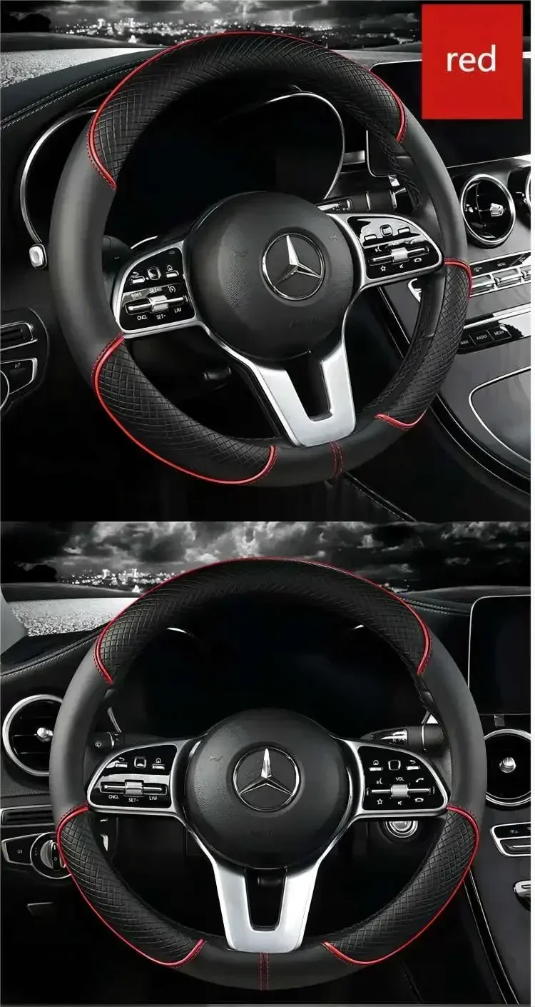 Microfiber leather steering wheel cover image 8