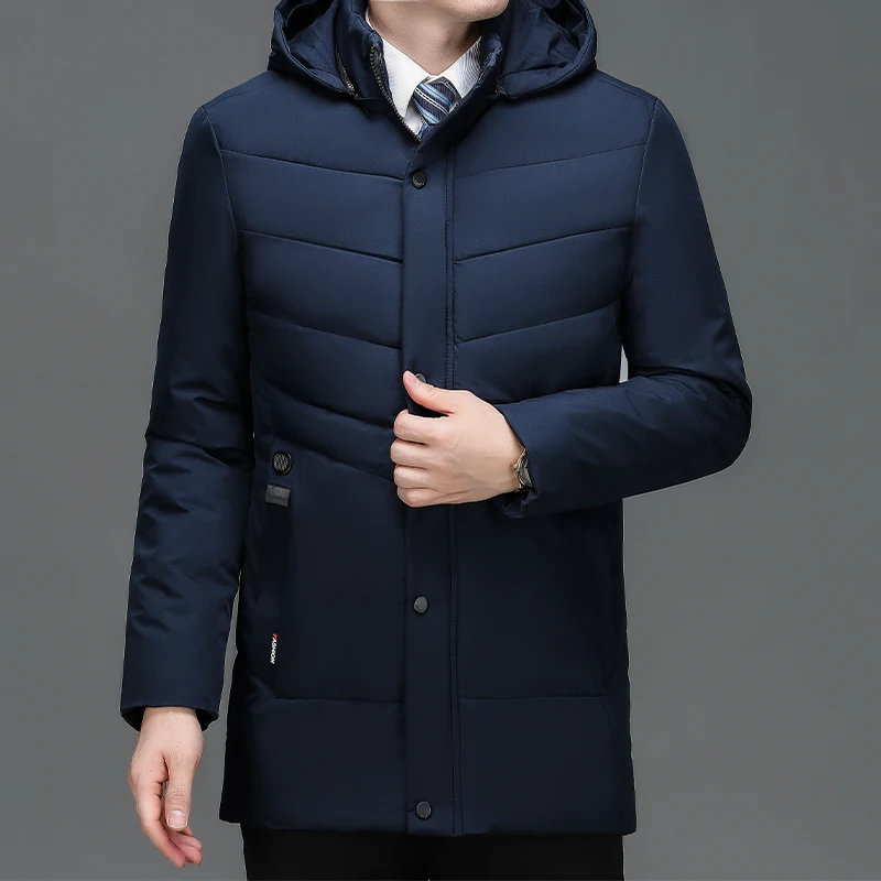 남성용 따뜻한 편안한 패딩 두꺼운 다운 재킷, 탈부착 캡 XL-5XL, 2024 가을 겨울 코튼 재킷, 2023 신상 의류