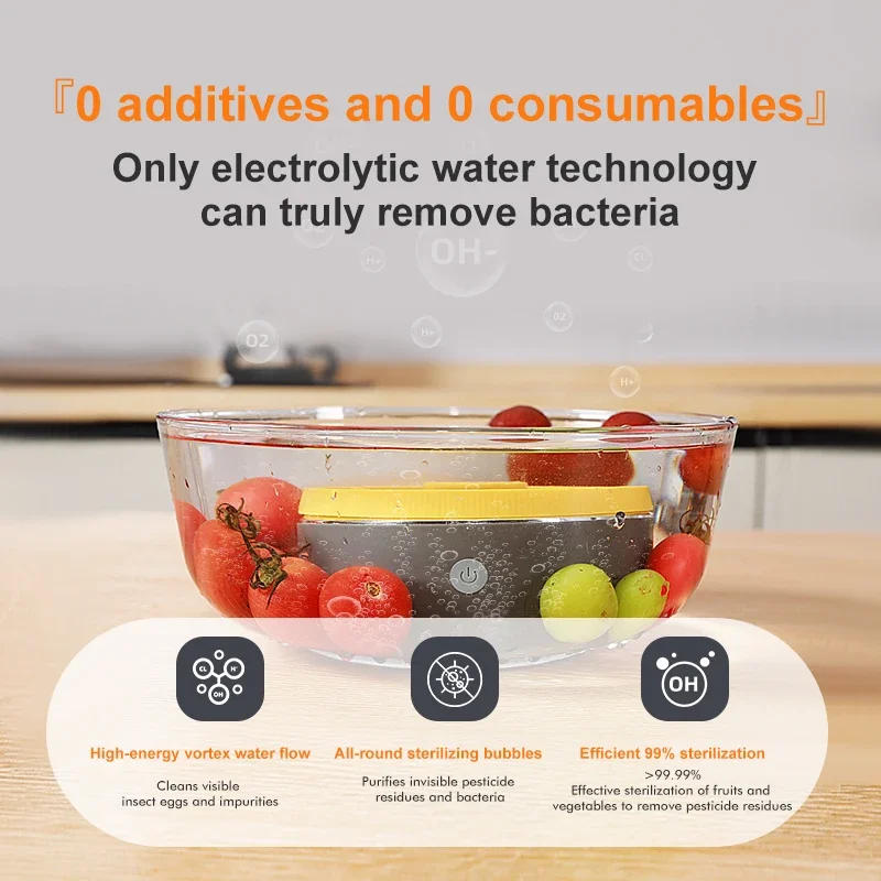 YYHC-Customize mini Kitchen wireless charging vegetable cleaner Fruit And Vegetable Washer Fruits cleaning machine