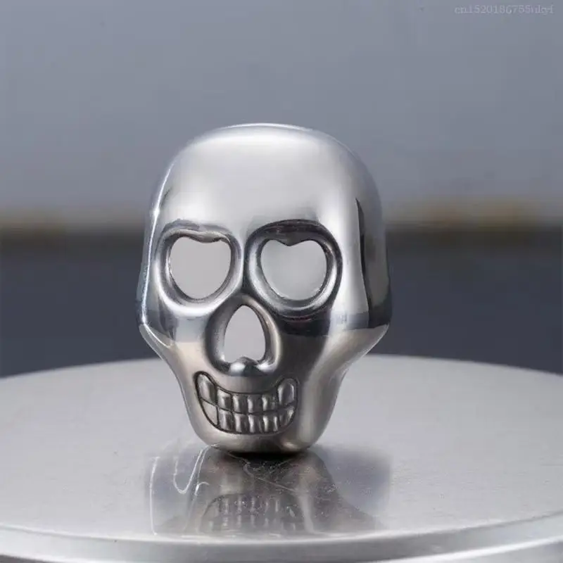 Reusable Skull Head Ice Cube Stainless Steel Chilling Stones Wine Beer Chiller Metal Ice Cube Gifts F1FB