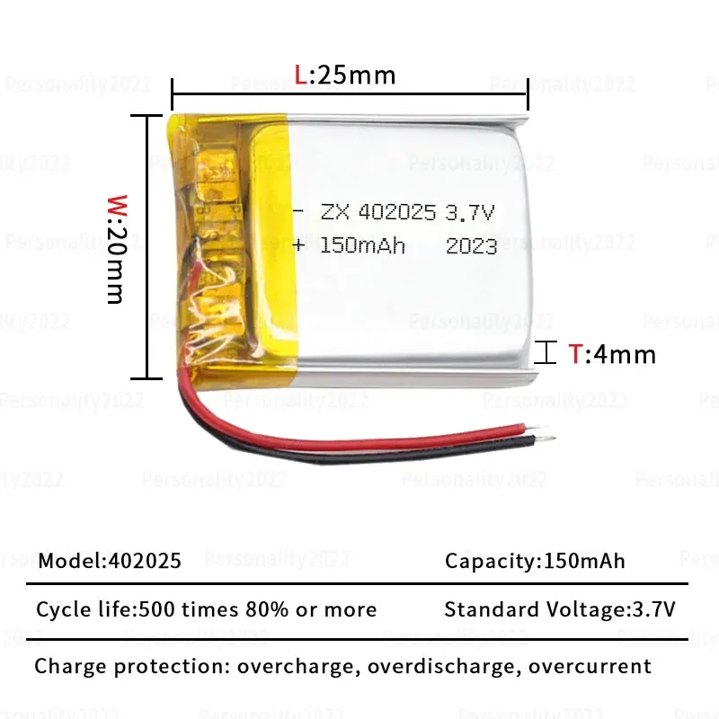 3.7V Batteries 40 Li Po 150mAh Lithium Polymer Battery for Walkman Mp3 GPS Bluetooth Headset Smart Watch Rechargeable Cell rechargeable lithium batteries