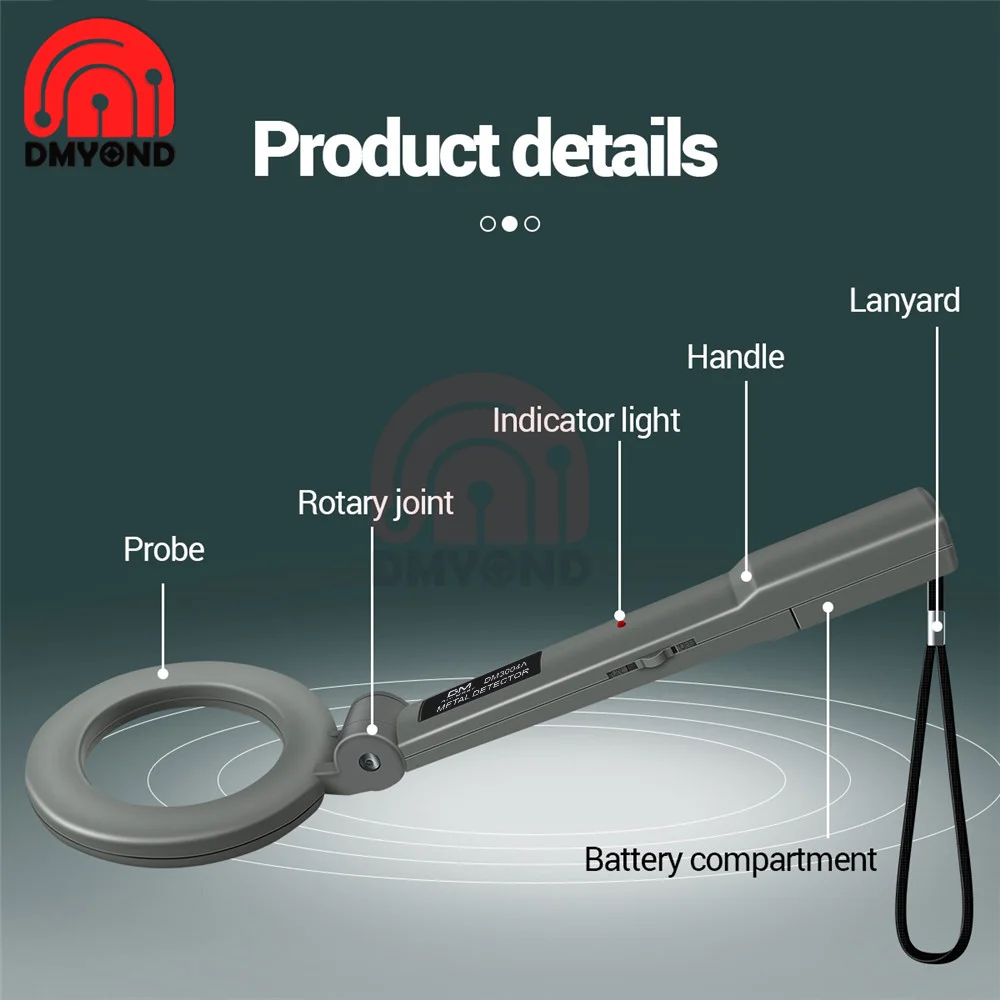 Metal Detector DM3004A Handheld Alarm High Sensitivity Metal Scanner Security Checker Pinpointer Search Coil Metal Detect