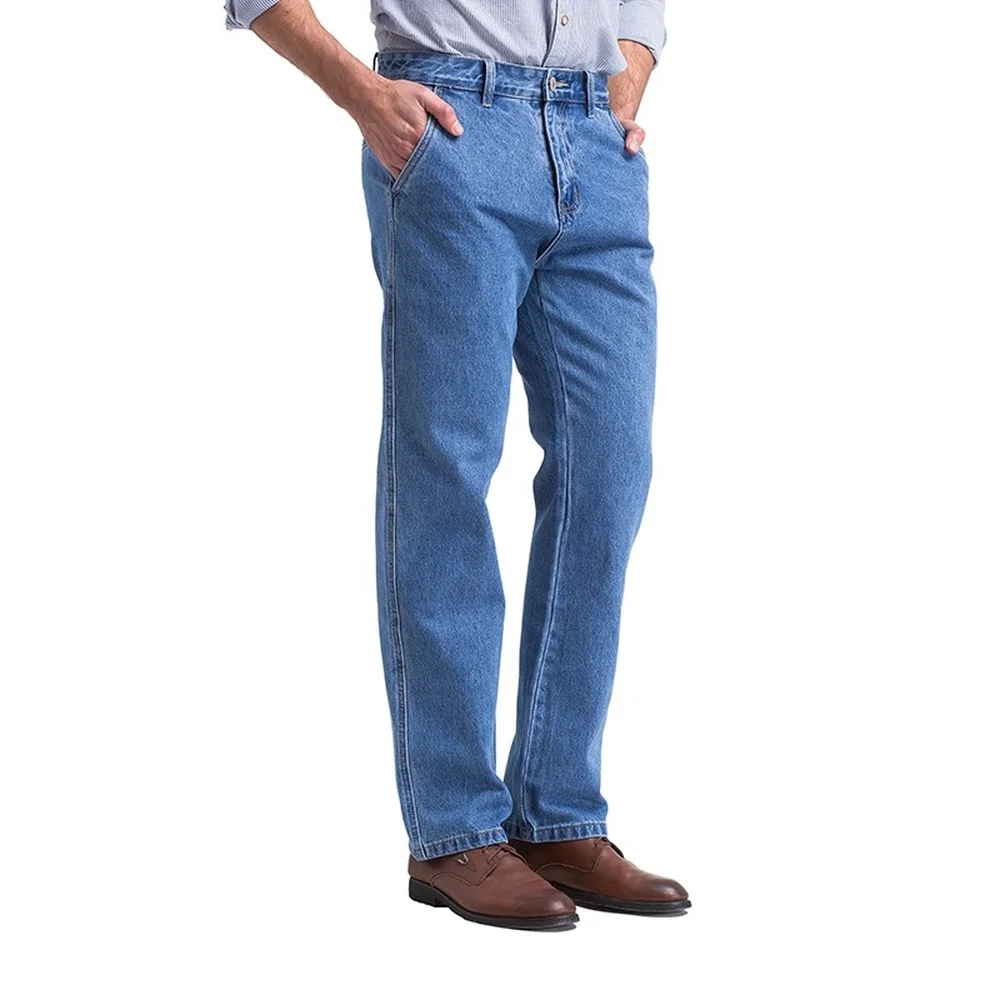 Classic Thick Mens Jeans Spring Autumn 100% Cotton Black Denim Overalls Men High Quality Regualr Fit Jeans Vintage Blue Trousers 2