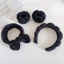 4-Piece Chic Skincare Headband and Accessory Set (Black)