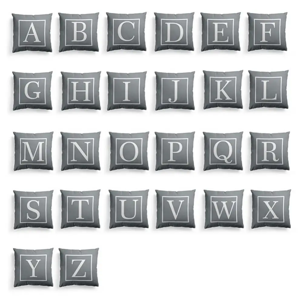 for Sofa Case Polyester Pillowcase 45x45cm Pillow Cushion Cover Gray English Letter Print Cushion Pillowcover cuscini decorativi