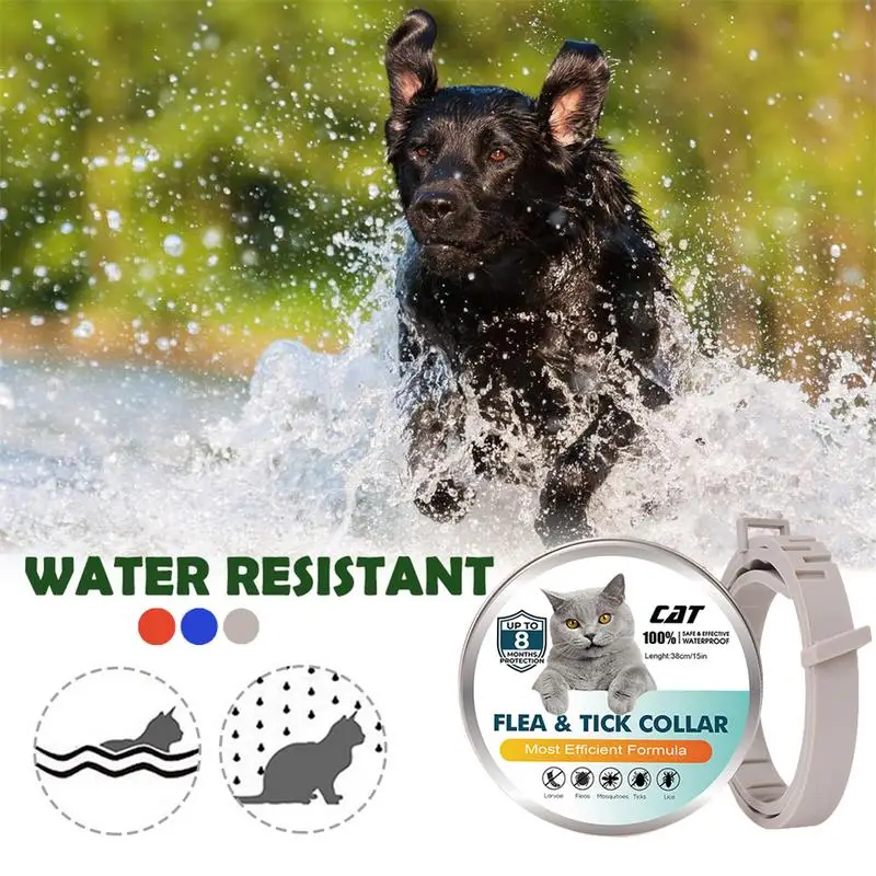

Pet Flea Collar Dog Cat Safe Useful Tick Prevention Control Necklace Waterproof Durable For Protection Against Fleas Mosquitoes