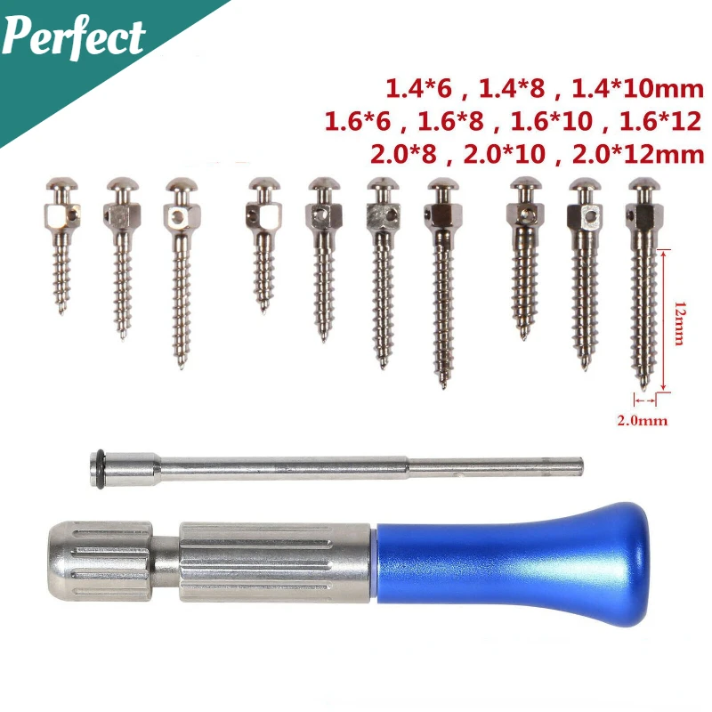 Dental Orthodontic Titanium Alloy Micro Implants Oral Micro Screwdriver Alloy Screws and Screwdrivers Dental Lab Tools