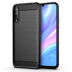Soft Matte Shockproof Silicone Phone Case - Anti-Knock Frosted Cover for P smart S (Black)