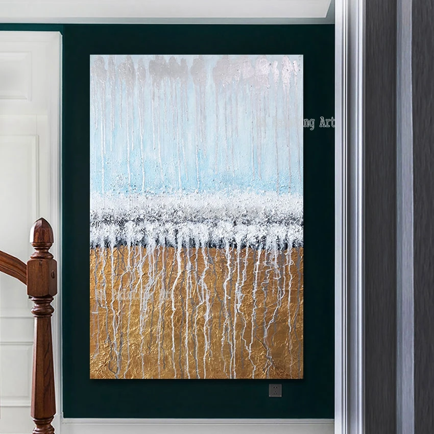 

New Abstract Textured Wall Art 100% Hand-painted Oil Painting Art Unframed Living Room Decorative Canvas Pieces Art For Hotel